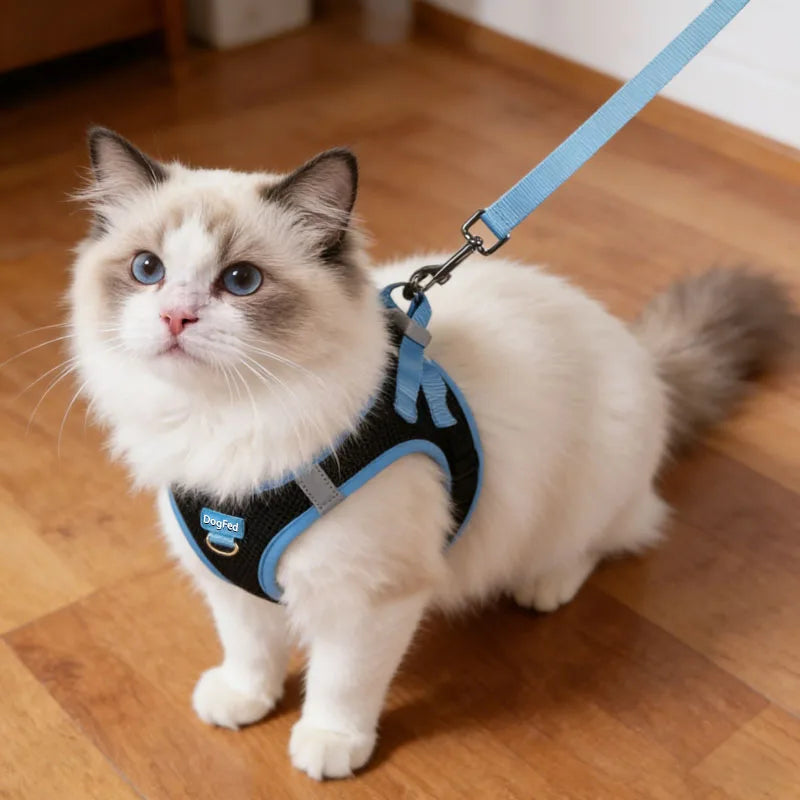 Dog Harness and Leash Set, Soft and Breathable Puppy Vest, Reflective Pet Harness for Night Use, Suitable for Small Dogs