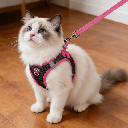 Dog Harness and Leash Set, Soft and Breathable Puppy Vest, Reflective Pet Harness for Night Use, Suitable for Small Dogs