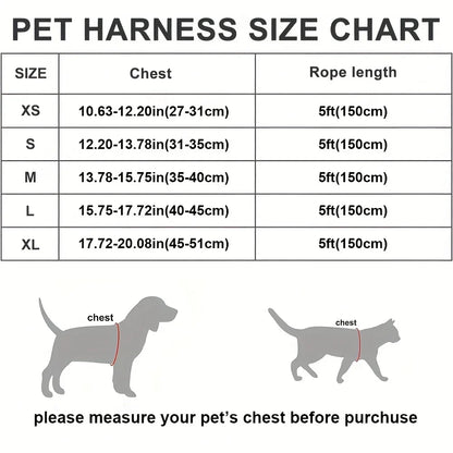 Dog Harness and Leash Set, Soft and Breathable Puppy Vest, Reflective Pet Harness for Night Use, Suitable for Small Dogs