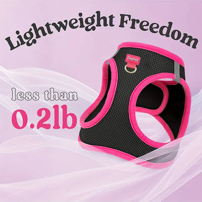 Dog Harness and Leash Set, Soft and Breathable Puppy Vest, Reflective Pet Harness for Night Use, Suitable for Small Dogs